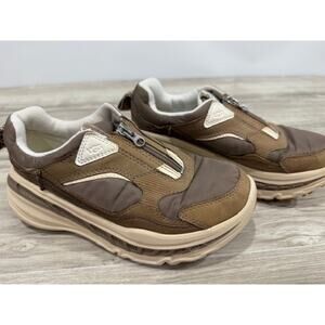 UGG Women's Zip Up Chunky Platform Shoes -Brown/Cream/Beige - Size 7